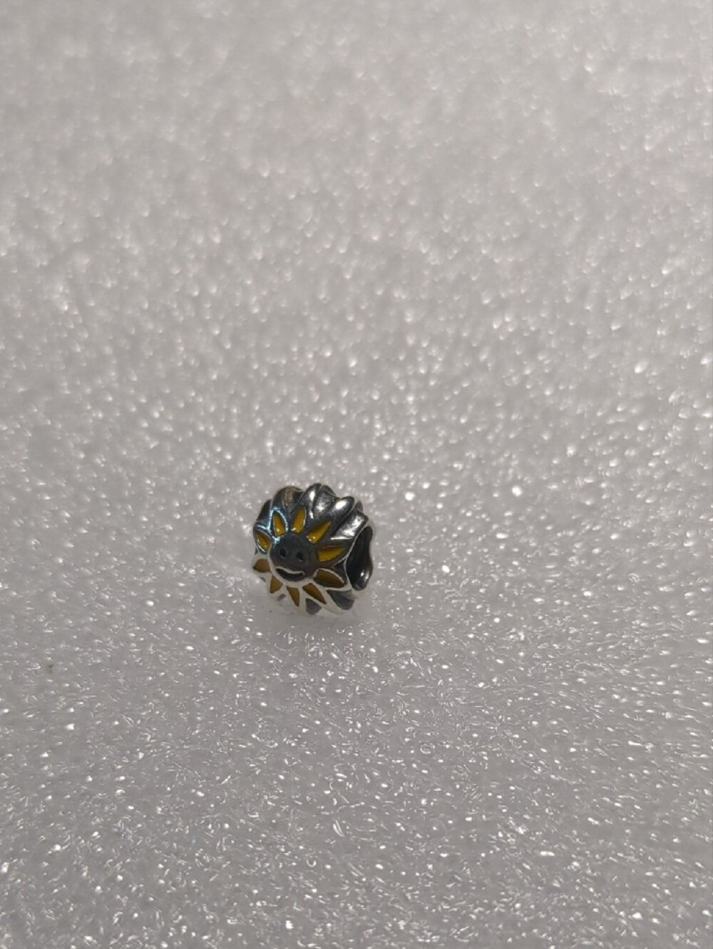 Pandora Sterling Silver Sunflower Charm with Yellow Enamel - Picture 2 of 2